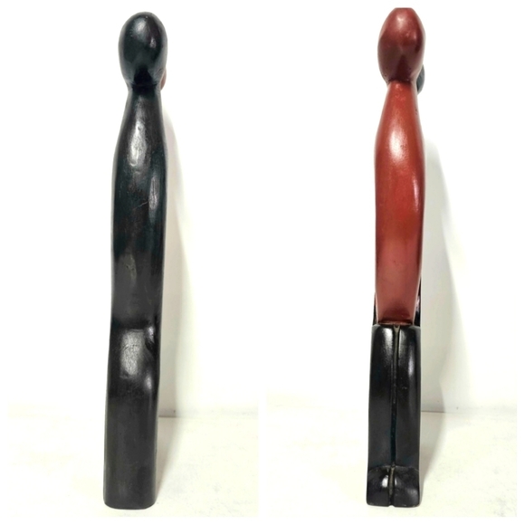 Wooden Hand Carved Romantic Passionate Loving Couple Abstract Figurine Sculpture - Picture 3 of 15